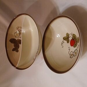 Metlox Pottery USA Poppy Trail Strawberry Pattern 2 Replacement Serving Bowls